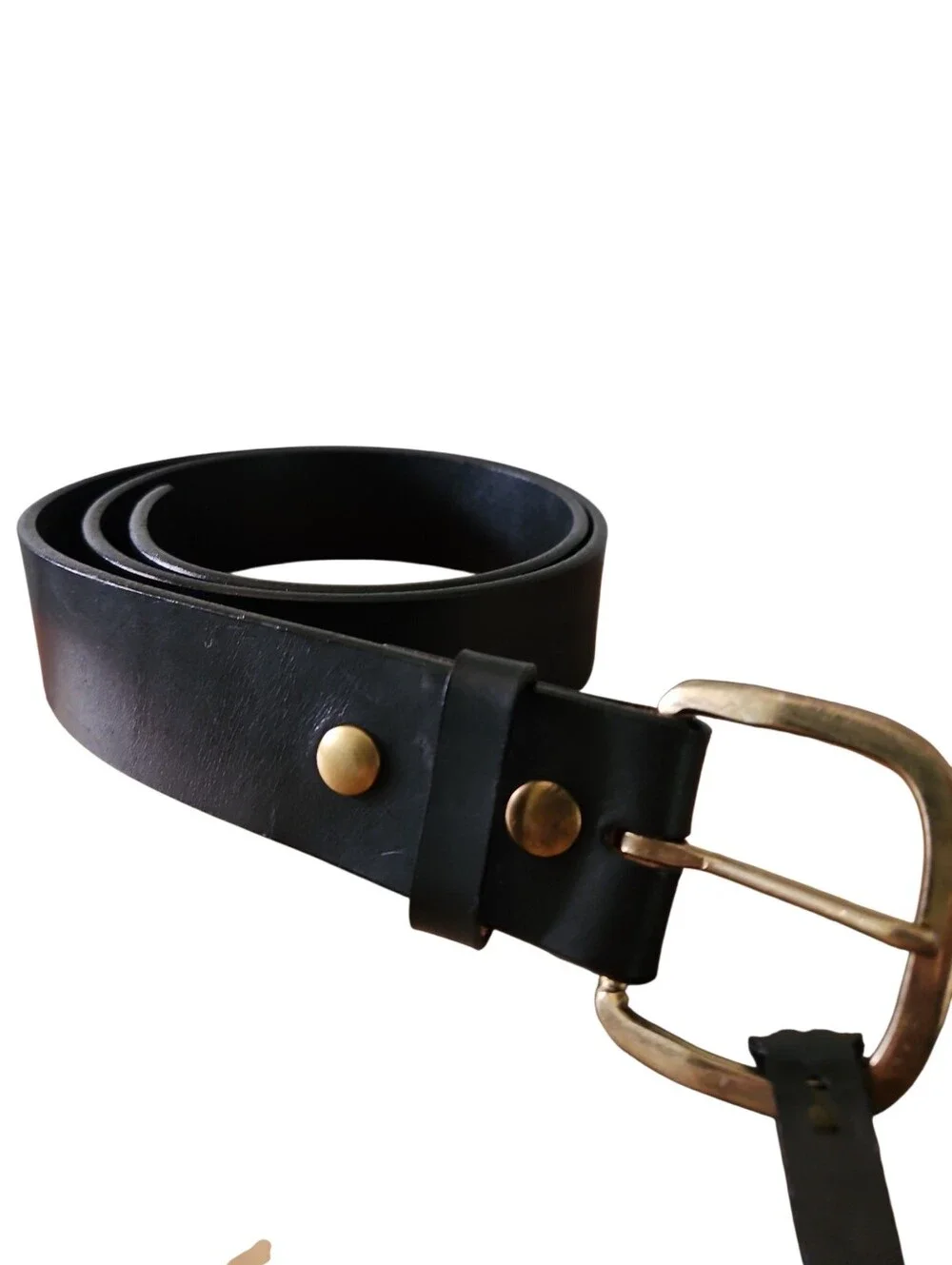 White Gate Leather Belt Size 40 Black 1.75